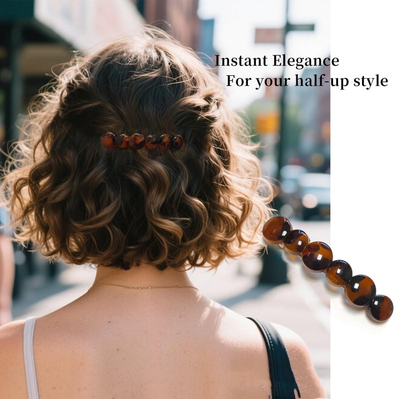 Markuii French Hair Barrettes for Women Not Easy to Break Half Up Medium to Small Hair Barrette Clips for Thin, Short or Fine Hair, 4 Pack - Image 3